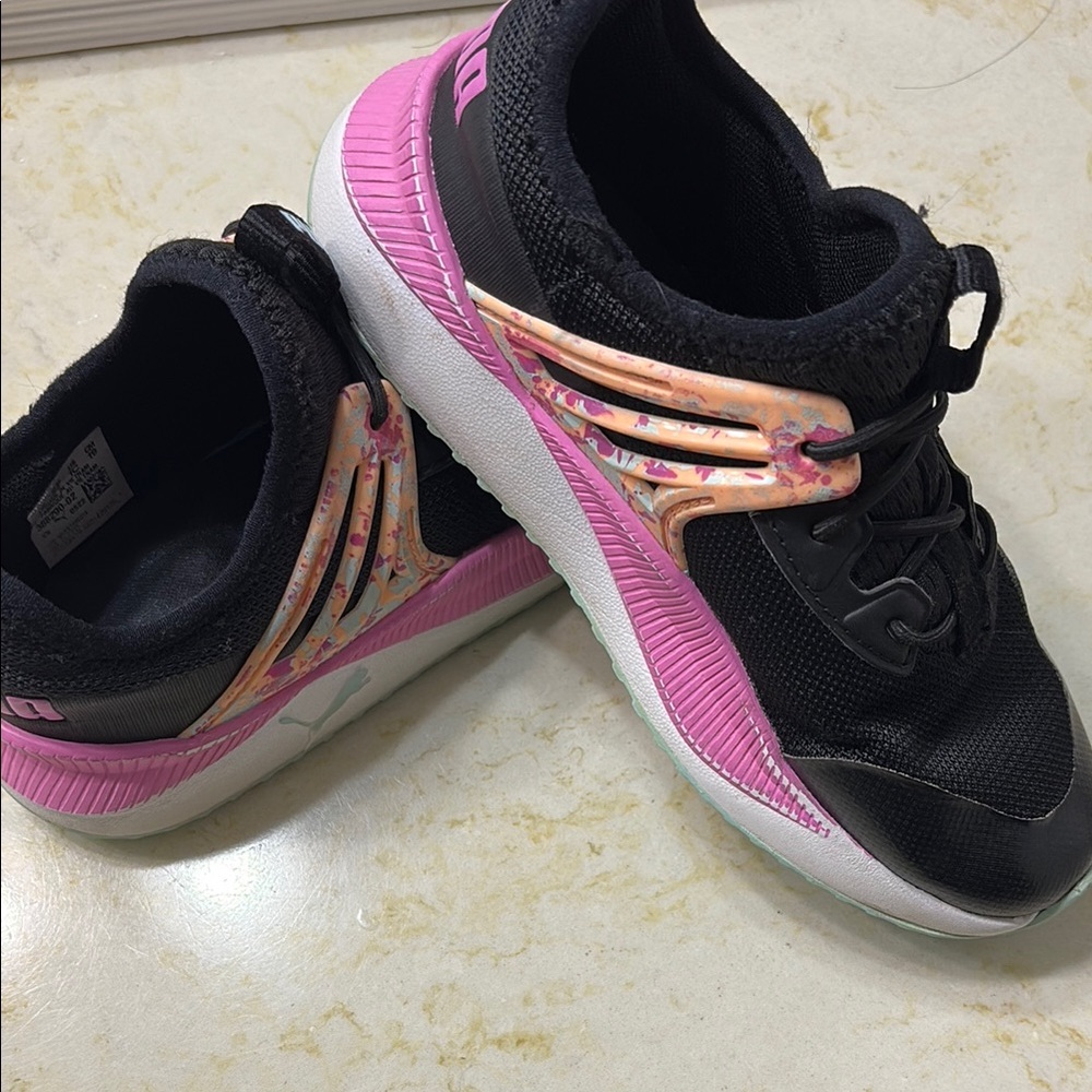 Black and Pink Athletic Sneakers